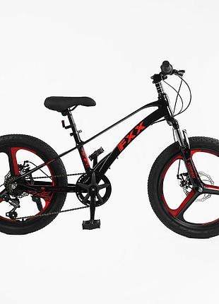 Дитячий спортивний велосипед 20' 'corso mg-20156 полегшений магнієвий, shimano 7 швидкостей, литі диски