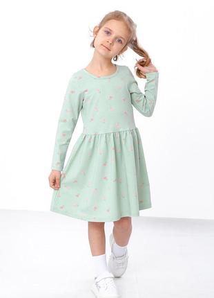 Платье для девочки с длинным рукавом, фуликра, 95% хлопок, 104см, 110см, 116см, 122см, 128см, 134см 110