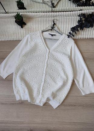 Кардиган джемпер на ґудзиках з мереживом р xl-xxl