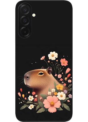 Силиконовый чехол epik для samsung galaxy a37 с картинкой цветочная капибара