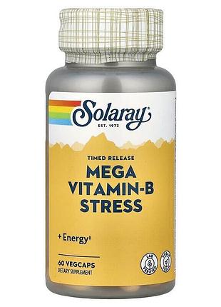 B-комплекс solaray mega vitamin-b stress timed release, 60 вегакапсул