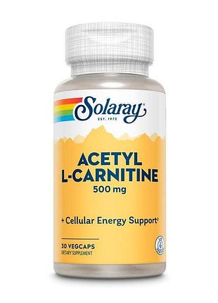 Ацетил-l-карнітин solaray acetyl l-carnitine 500 mg, 30 вегакапсул