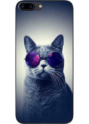 Силіконовий чохол epik для iphone 7 plus з картинкою сірий кіт