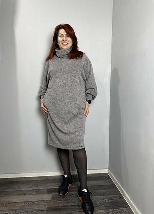 Жіноче трикотажне плаття на щодень кольору фреза modna kazka mkjl61177-1