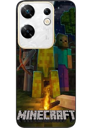 Силиконовый чехол epik для infinix zero 30 4g с картинкой майнкрафт крипер и друзья