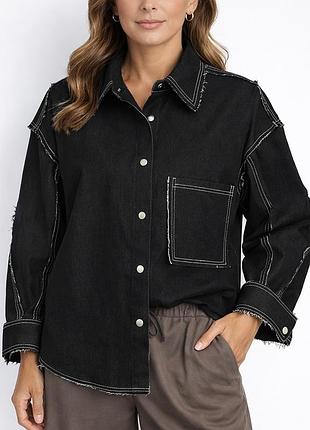 Женская джинсовая рубашка oversize kaptsova mkks060237