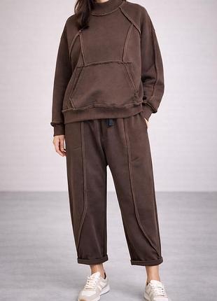 Жіночий костюм з декоративними швами oversize kaptsova mkks081329