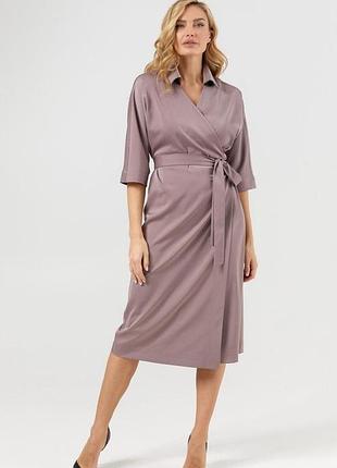Жіноча сукня міді на запах з рукавом арія style nika mksn2425