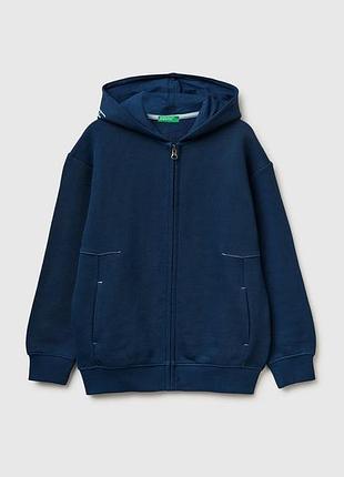 Детская синяя оверсайз толстовка benetton s