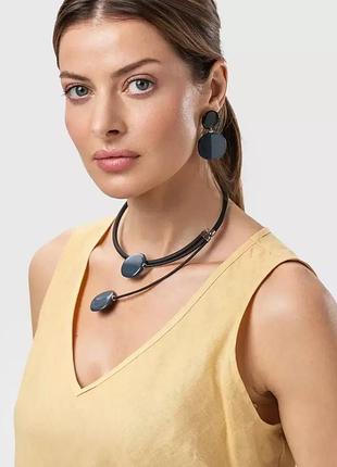 Женская подвеска колье чокер из каучука и ювелирной смолы deep blue indira mkin02052