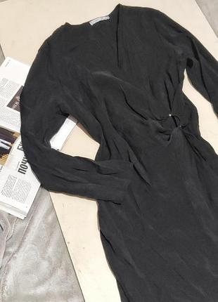 Платье черная на запах из модала с акцентным элементом на талии primark