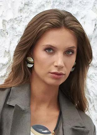 Женские серьги-гвоздики из натурального рога буйвола indira mkin020947