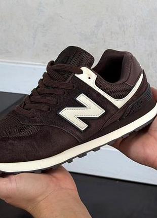 Р.41-45 кросівки new balance 574 шоколадні ks 12749