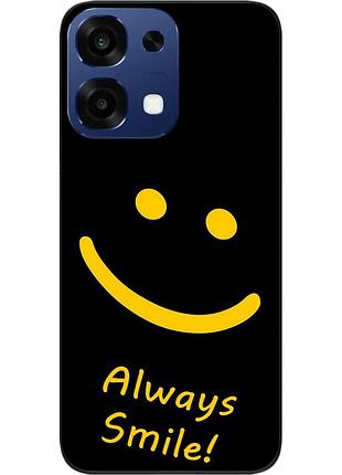 Чехол силиконовый epik для oppo a6 pro с изображением с надписью always smile
