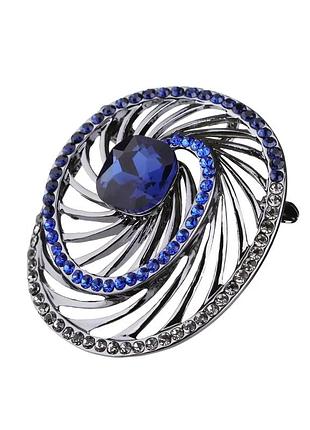 Жіноча округла брошка-шпилька з кристалами swarovski sincera mksa02-19535