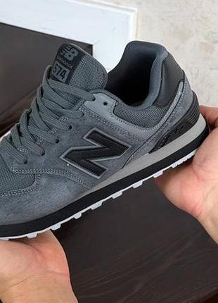 Р.41-45 кроссовки new balance 574 серо/черные ks 12750