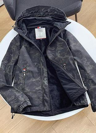 Куртка чоловіча soft shell утеплена "tommy hilfiger" мультикам 2xl