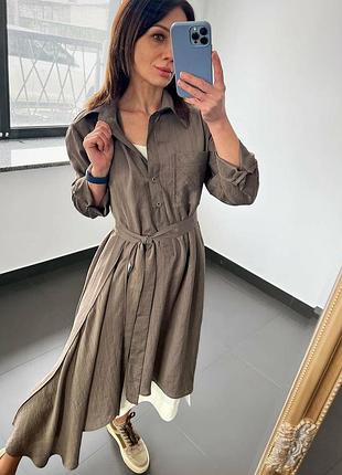 Жіноча сукня сорочка асиметрична в смужку з поясом катрін pari mkpr305079