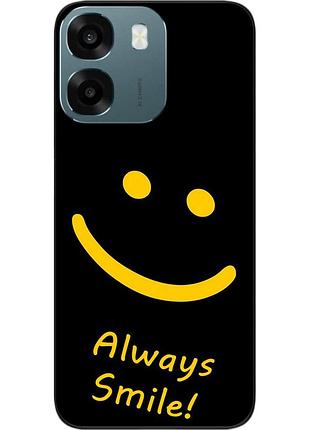 Чехол силиконовый epik для oppo a6 с изображением с надписью always smile