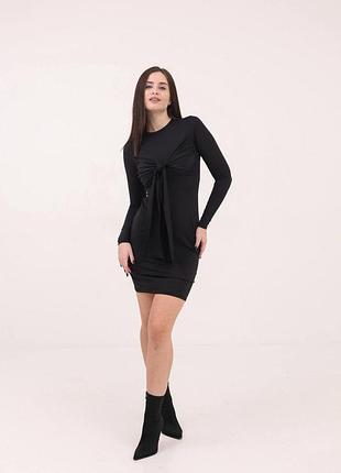 Элегантное черное платье с длинным рукавом розміри s, m, l