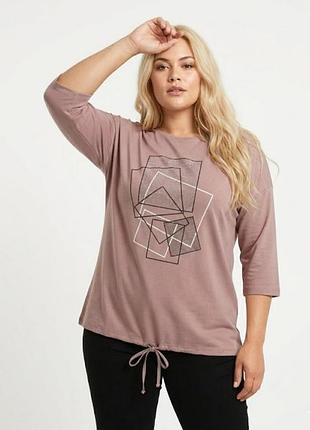 Женская кофта супер батал с рукавом 3/4 турция цвет беж l (54-56), xl (58-60)
