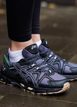 Женские кроссовки серые asics gel kahana 8 термо асикс гель кахана из текстиля водонепроницаемые повседневные осень зима стильные удобные