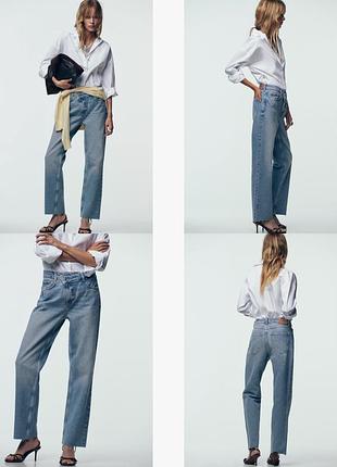Джинсы zara straight z1975 с асимметричным поясом