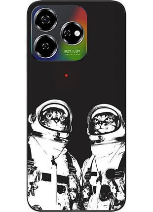 Силиконовый чехол бампер epik для zte nubia v60 с картинкой космонавты коты