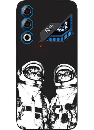 Силиконовый чехол бампер epik для zte nubia neo 3 gt 5g с картинкой космонавты коты