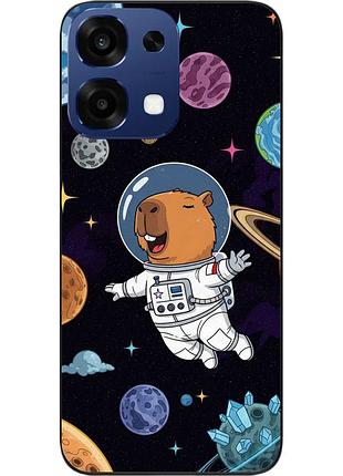 Силиконовый чехол epik для oppo a6 pro с картинкой капибара космонавт