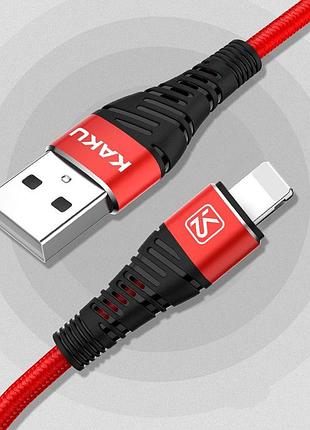 Usb кабель kaku ksc-298 usb - lightning 1m - red 2