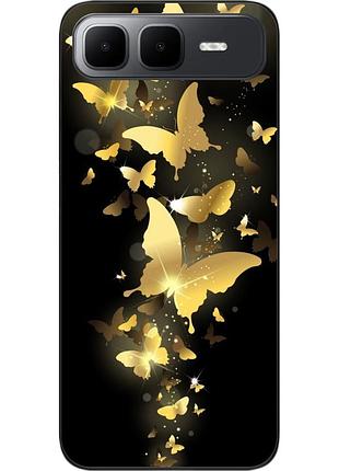 Силиконовый чехол epik для infinix smart 10 plus (x6725b) с принтом золотые бабочки