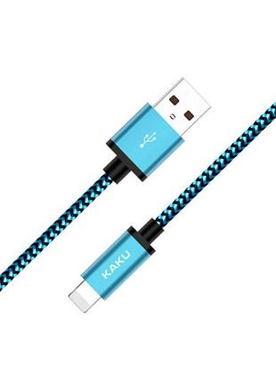 Usb кабель kaku ksc-107 usb - lightning 1m - blue 2