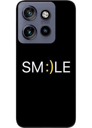 Чохол силіконовий epik для motorola edge 60 neo з зображенням з написом smile mood