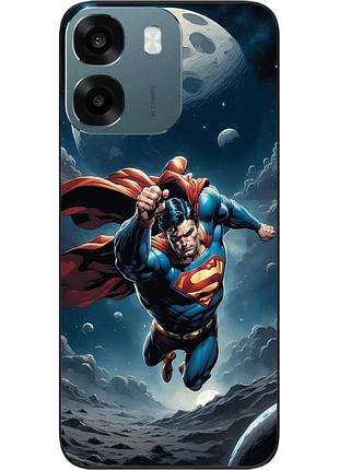 Чехол силиконовый epik для oppo a6 с картинкой супермен среди планет