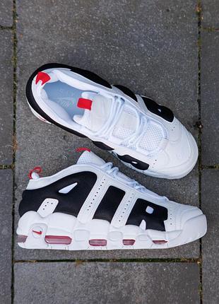 Air more uptempo low white black red 7