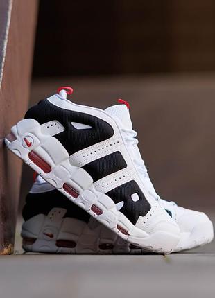 Air more uptempo low white black red 5
