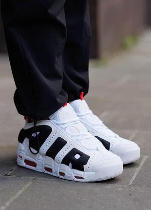 Air more uptempo low white black red 6