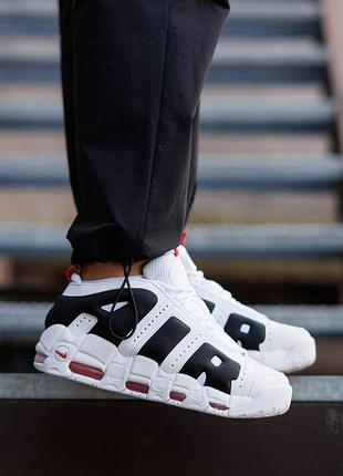 Air more uptempo low white black red 4