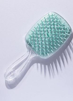Щітка для волосся hollow comb superbrush plus clear-mint
