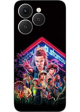 Силиконовый чехол epik для tecno spark 40 (km5n) с принтом stranger things команда