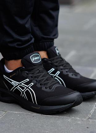 Мужские кроссовки черные asics gel kayano 27 gore tex nd из текстиля асикс гель каяно горе текс для бега качественные влагостойкие фирменные