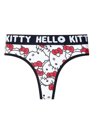 Жіночі трусики-стрінги з принтом hello kitty