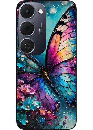 Чехол силиконовый epik для tecno spark 40 pro plus (km7) с изображением радужная бабочка