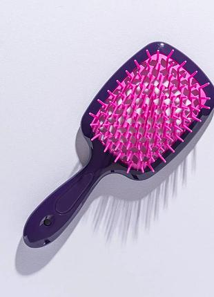 Щетка для волос hollow comb superbrush plus dark purple-pink