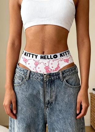 Жіночі стрінги з принтом hello kitty 2