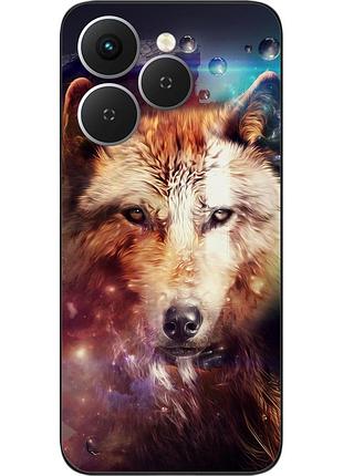 Силіконовий чохол epik для tecno spark 40 (km5n) з принтом космічний вовк