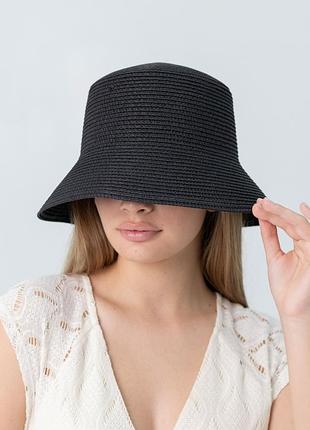 Шляпа панама летняя с рафии d.hats цвет черный
