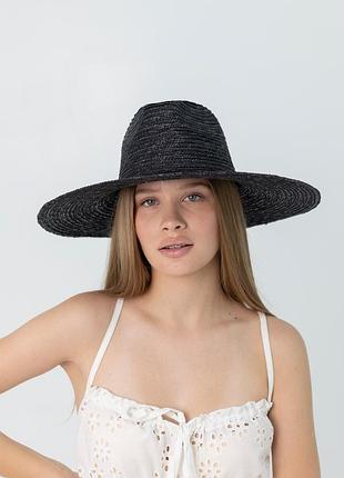 Капелюх солом'яний федора з широкими полями d.hats чорний