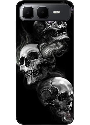 Бампер силиконовый чехол epik для infinix smart 10 plus (x6725b) с изображением три черепа